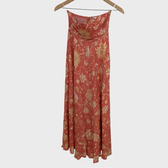 Zimmermann NWT Soft Red Paisley Linen Veneto Dress with Optional Straps Size 6 - Picture 3 of 9